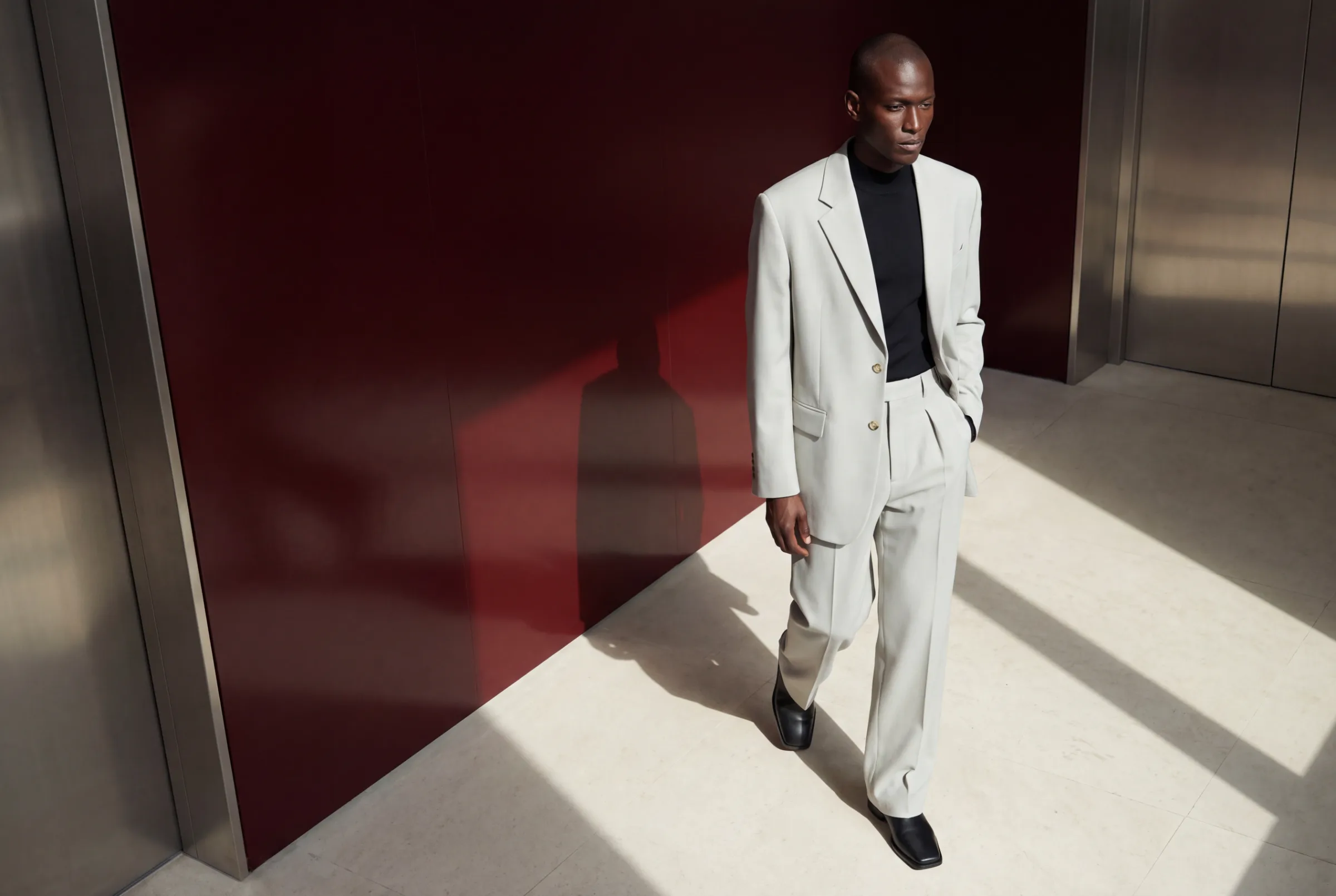 White suit on a man