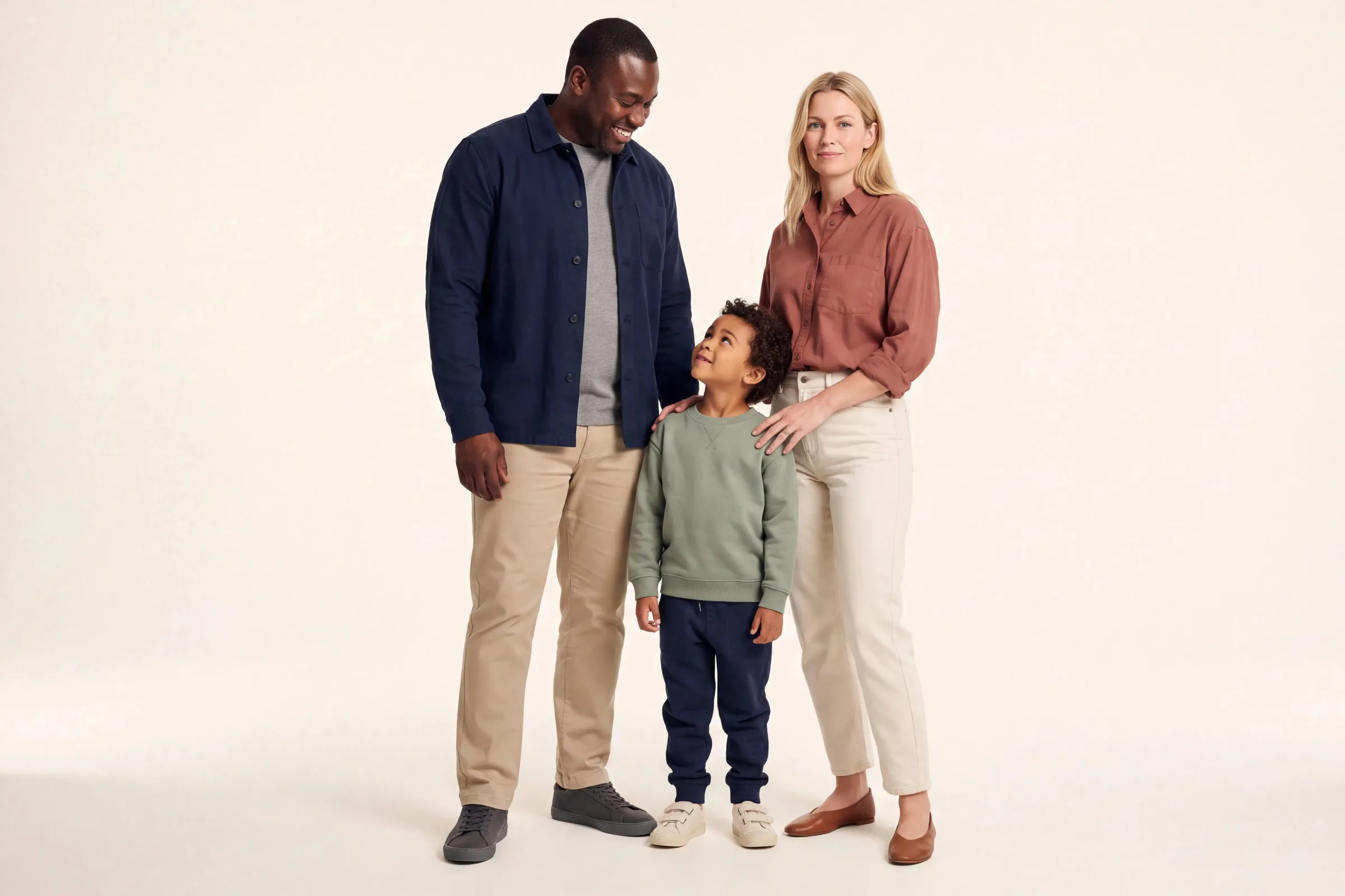 Family in a studio