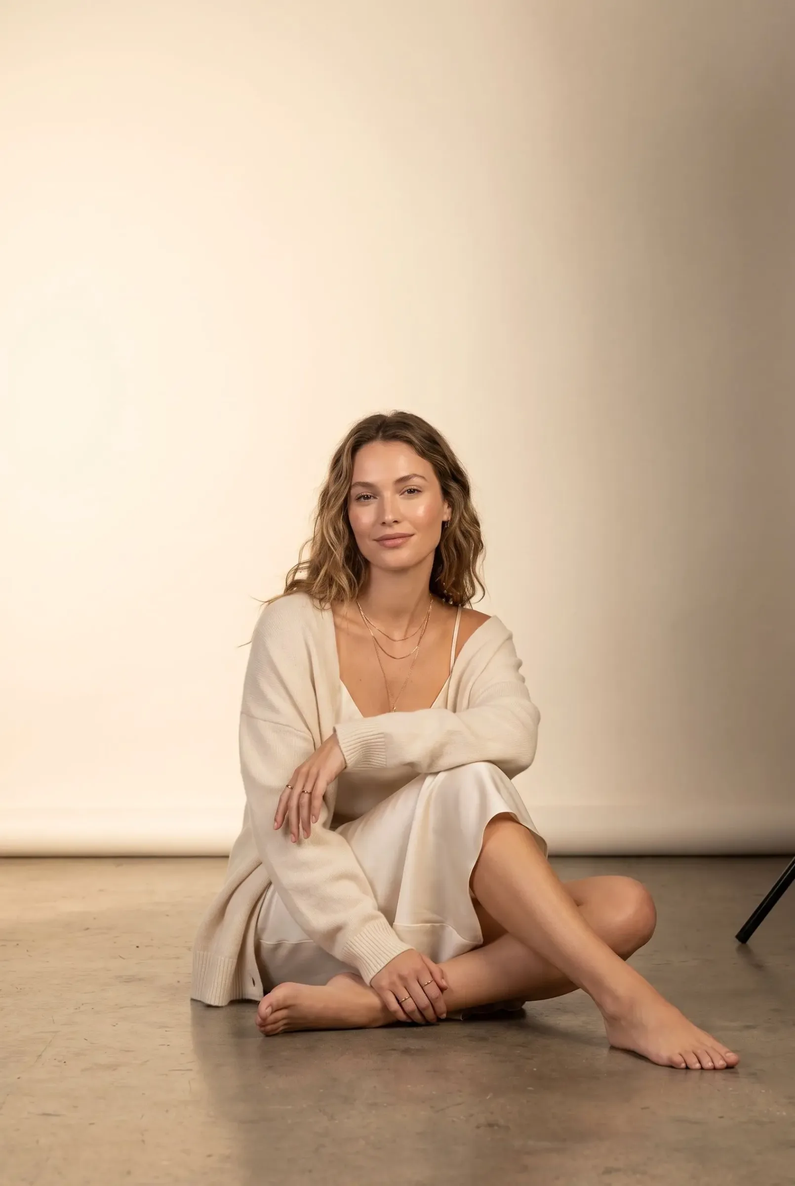 Woman sitting in a studio